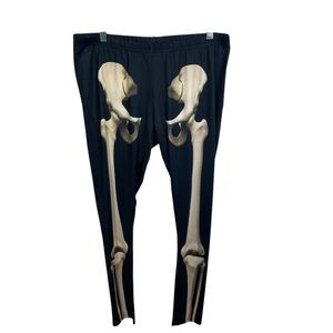 Skeleton leggings women’s large faux real new with tags gothic grunge